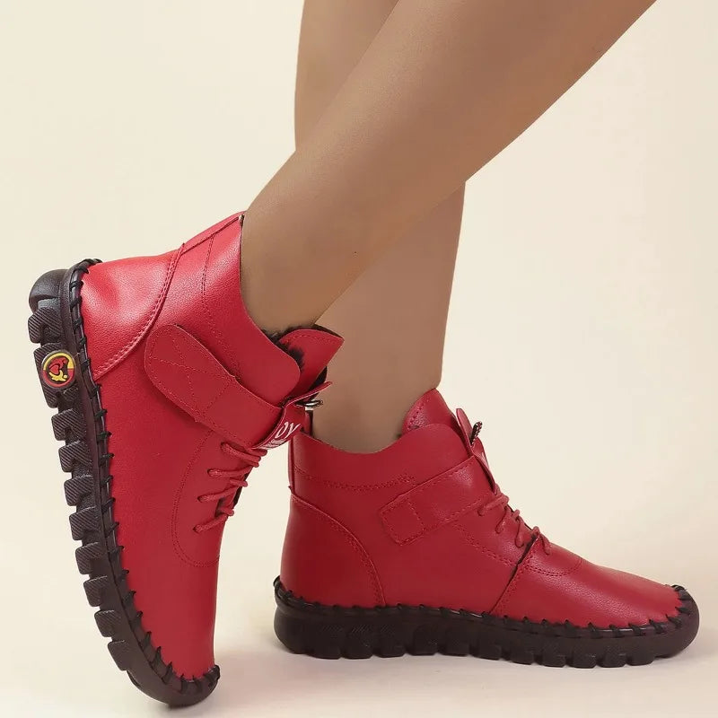 Damskie wygodne buty skórzane na rzepy