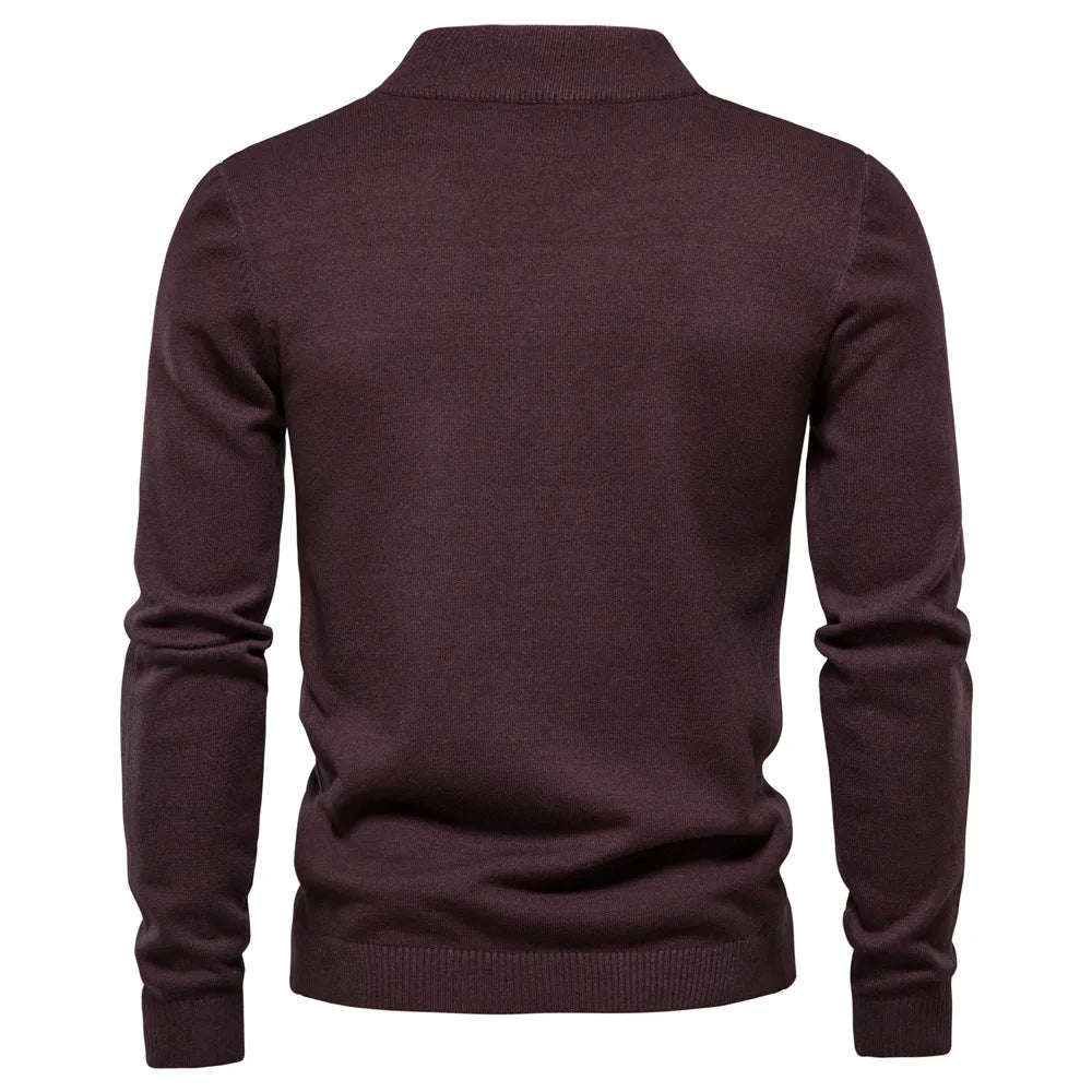 Sweter Męski z Wysokim Kołnierzem