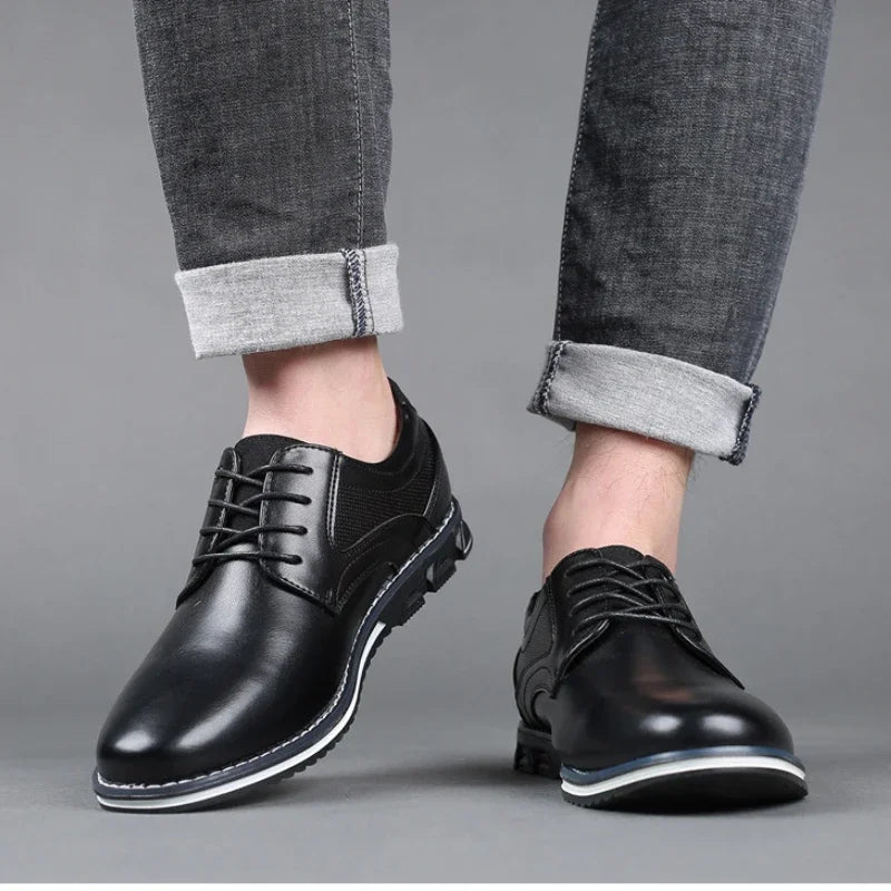 Męskie półbuty skórzane z wygodną podeszwą – eleganckie obuwie na co dzień i do pracy