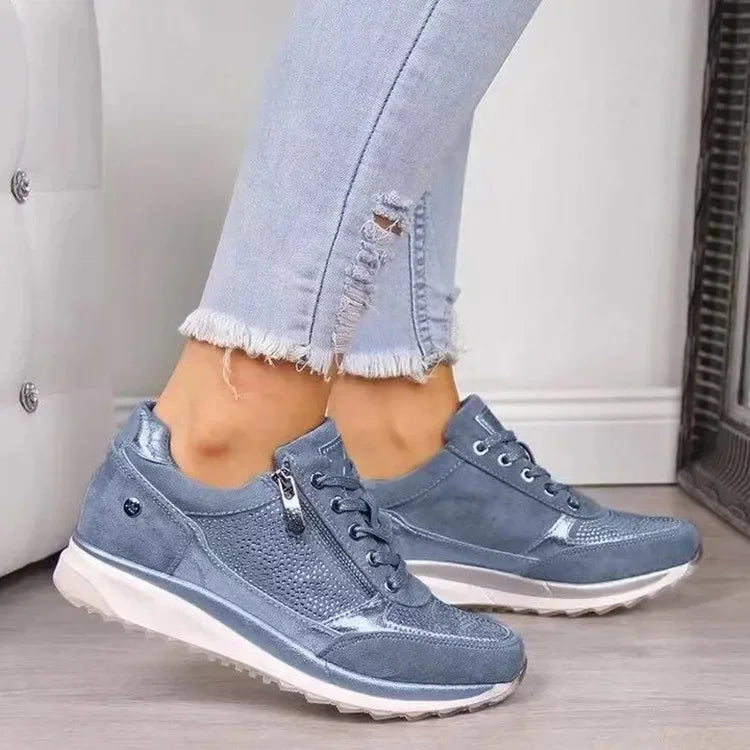 Damskie ortopedyczne sneakersy buty z zamkiem i amortyzującą podeszwą