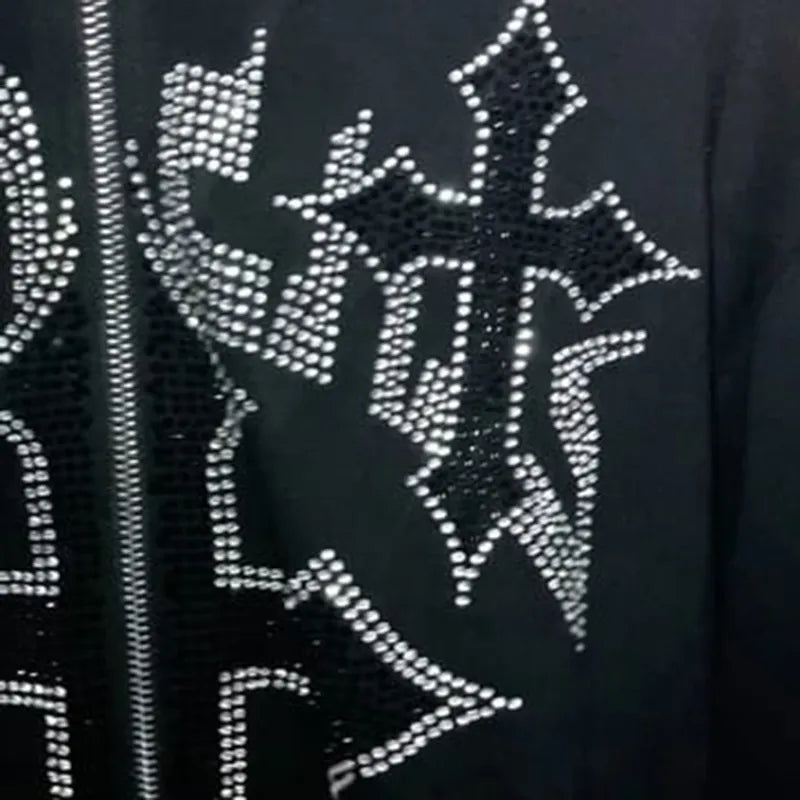 Bluza z Kapturem z Błyszczącymi Krzyżami