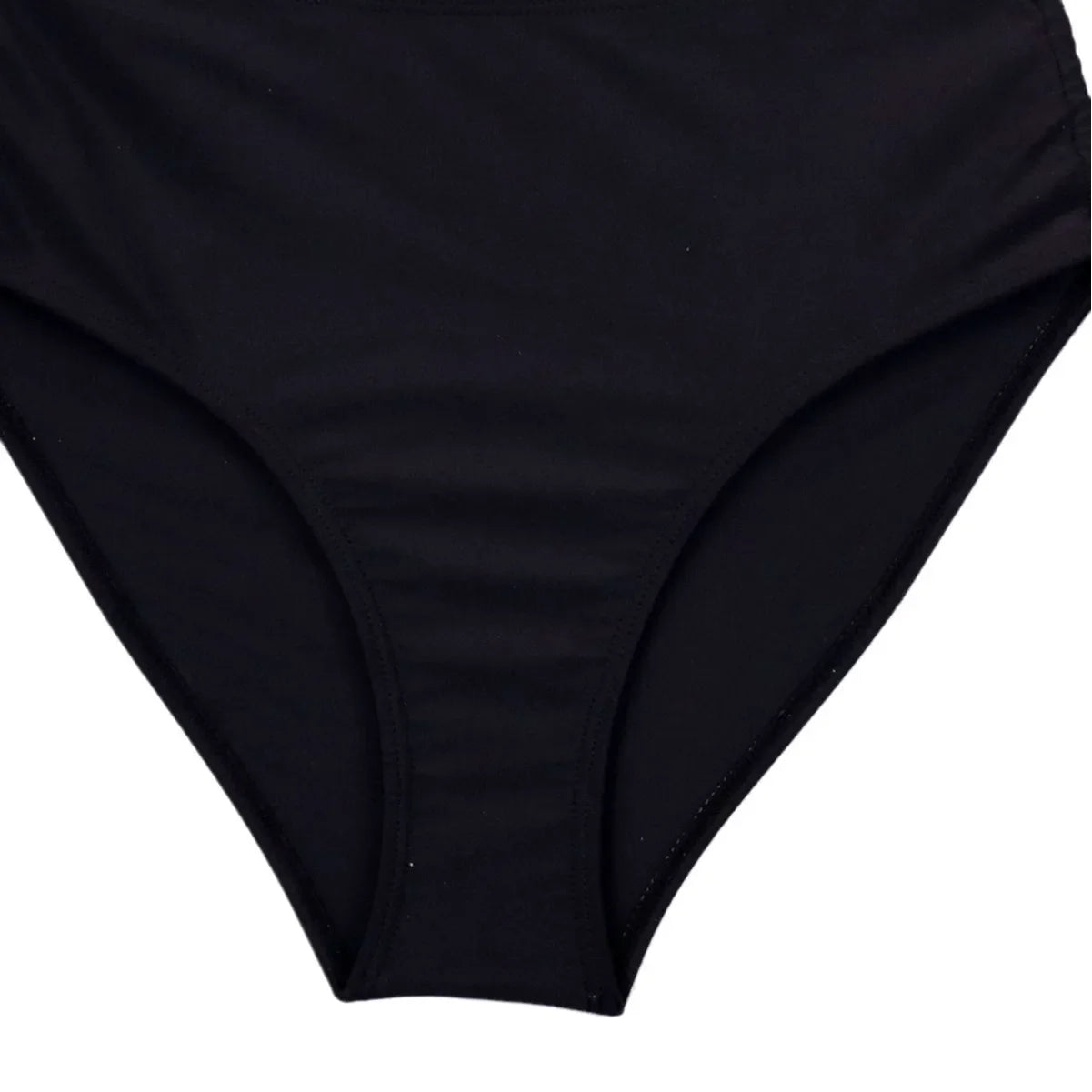 Damski Dwuczęściowy Strój Kąpielowy – Top typu Tankini z Dekoltem V i Regulowanymi Majtkami z Wysokim Stanem