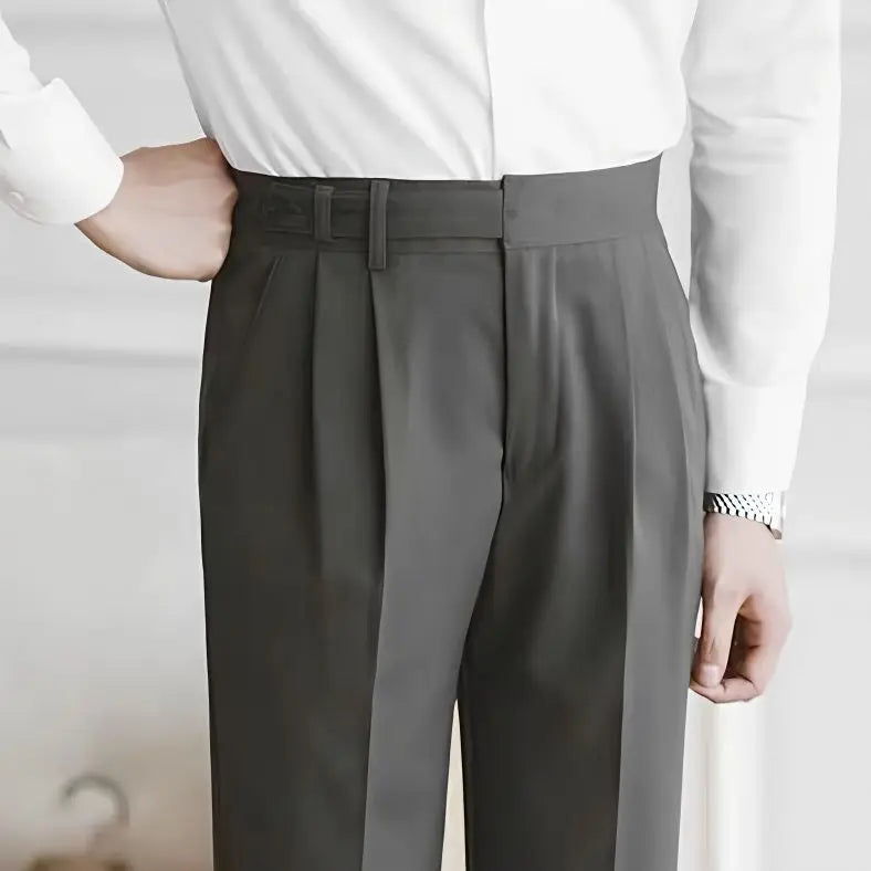 Męskie Eleganckie Spodnie z Kantem