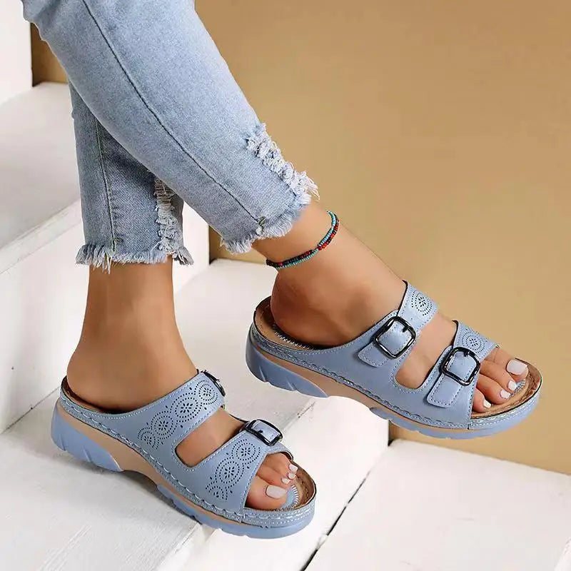 Damskie ortopedyczne buty klapki z regulowanymi paskami