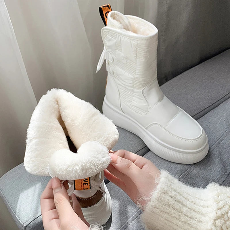 Damskie buty śniegowce ocieplane, wodoodporne, styl sportowo-casual