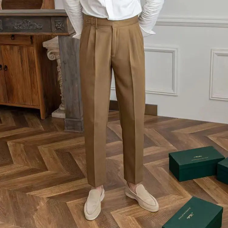 Męskie Eleganckie Spodnie z Kantem