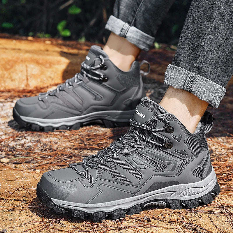 Unisex buty trekkingowe outdoor – wodoodporne, amortyzujące, z wysoką cholewką