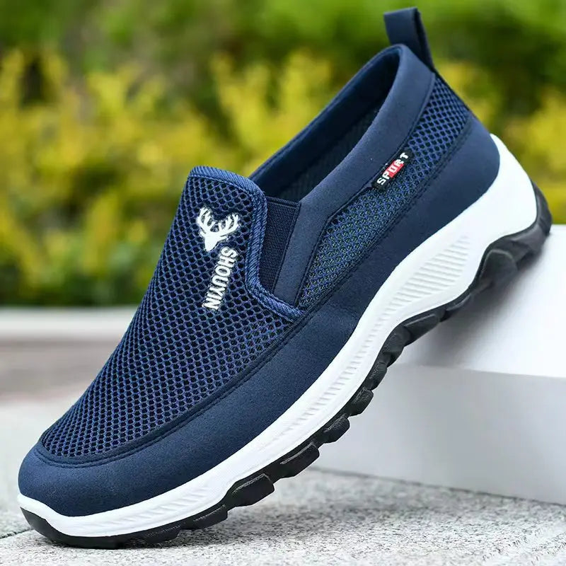 Męskie ortopedyczne buty sportowe wsuwane trekkingowe – lekkie i oddychające