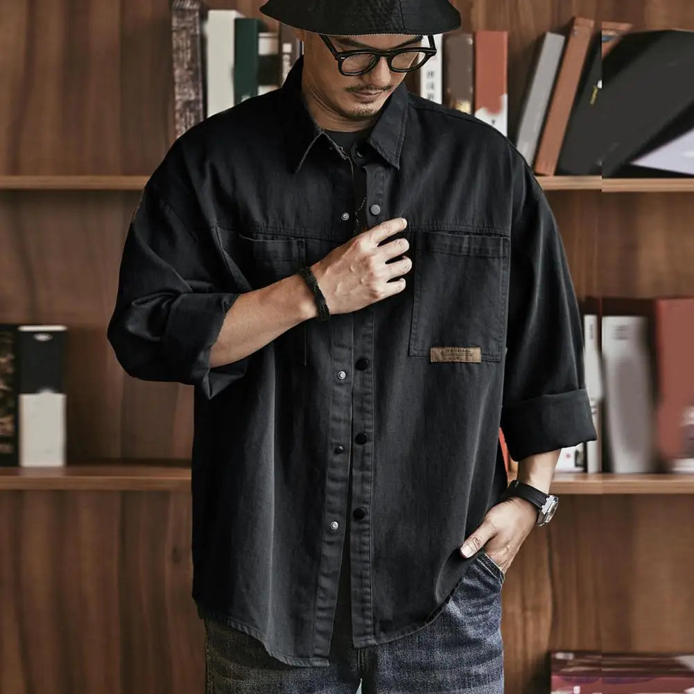Męska Koszula Oversize w Stylu Safari