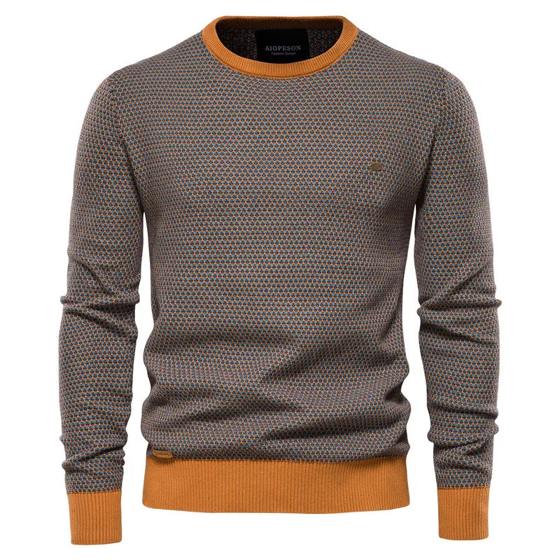 Męski Sweter Bluza z Geometrycznym Wzorem