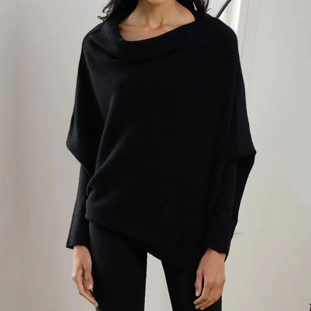 Damski sweter oversize z łódkowym dekoltem – miękki i przytulny
