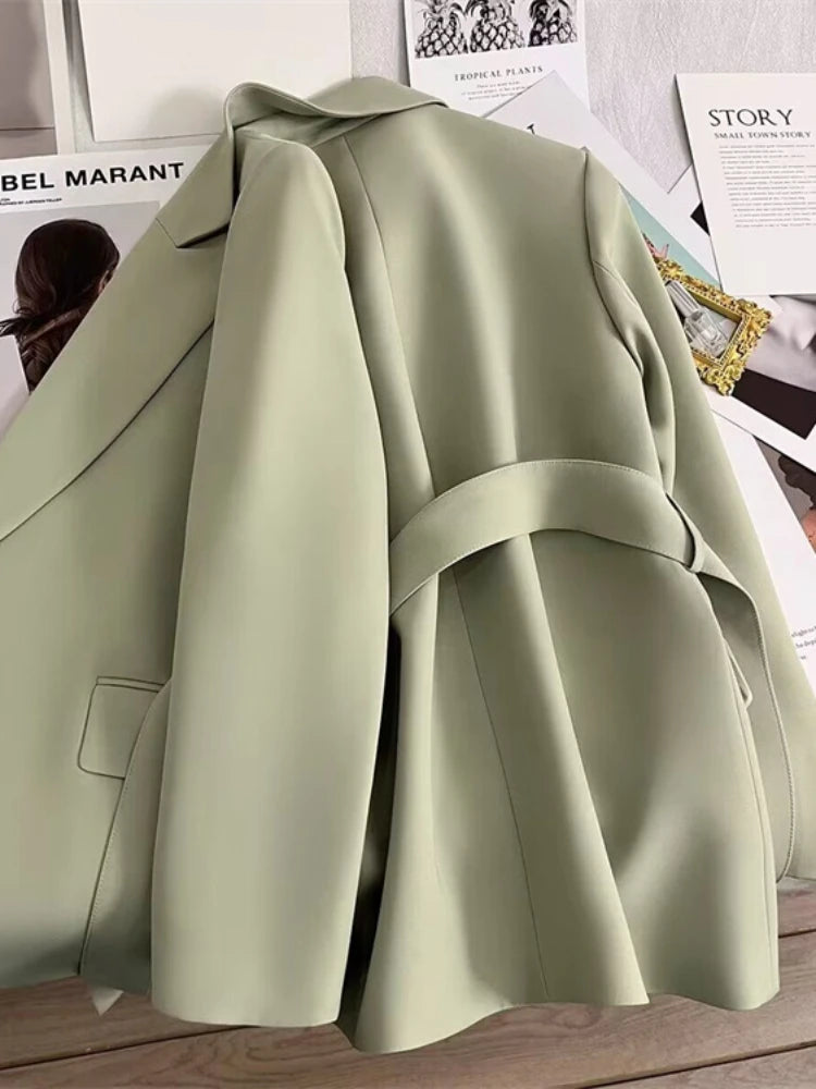 Elegancka Marynarka Damska Wiązana na pasek