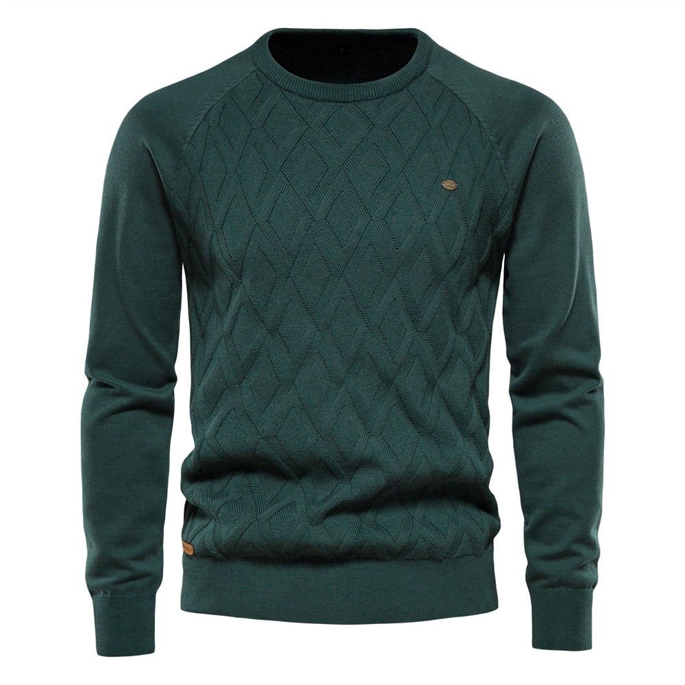 Męski Sweter z Diamentowym Wzorem