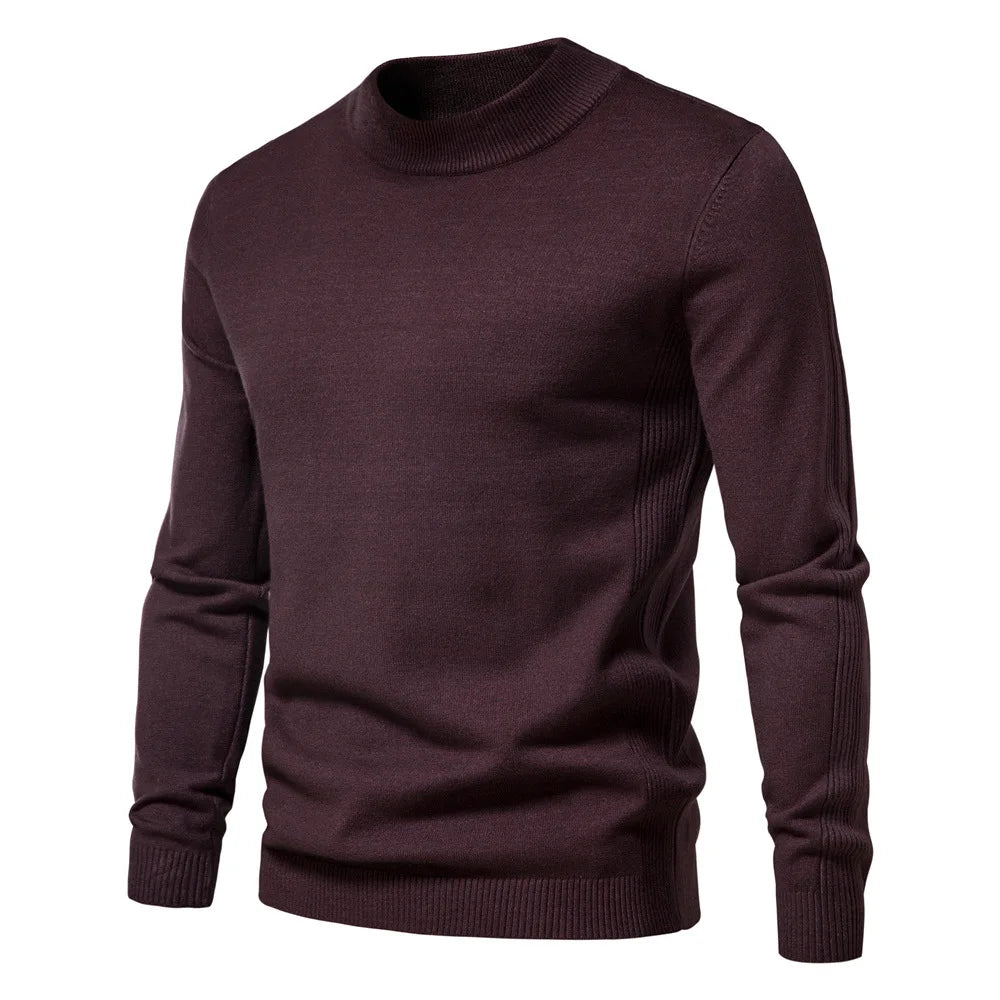 Sweter Męski z Wysokim Kołnierzem