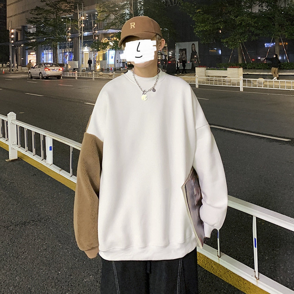 Bluza Męska oversize z misiem na rękawie