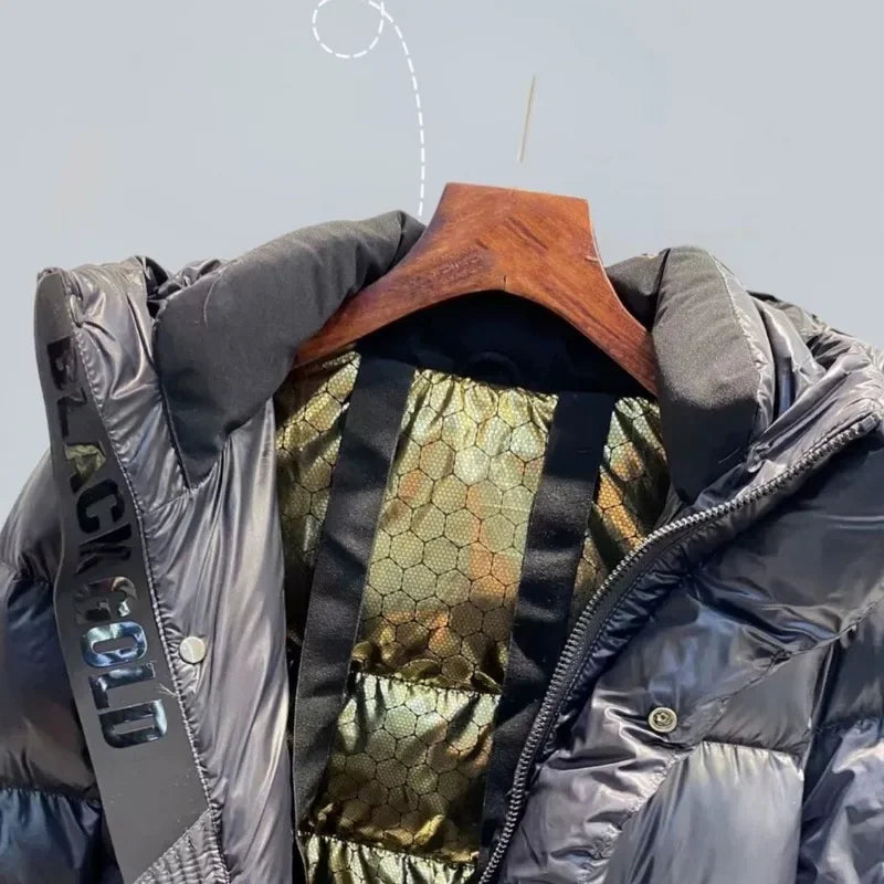 Długa damska kurtka puchowa z kapturem – ciepła zimowa parka