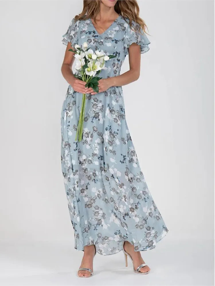Sukienka Maxi w Kwiatowy Wzór – Elegancka Letnia Sukienka Damska