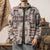 Męska koszula flanelowa z etnicznym wzorem – gruba koszula overshirt na jesień i zimę