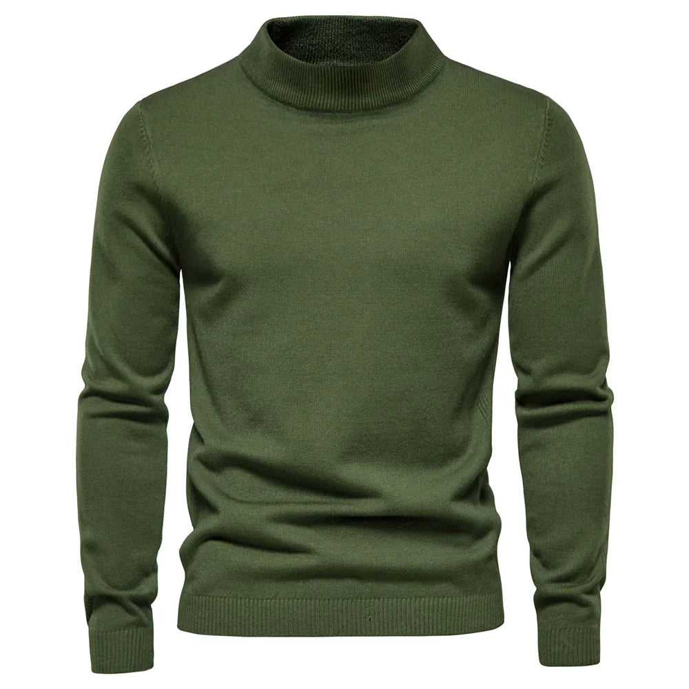 Sweter Męski z Wysokim Kołnierzem