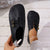Damskie płaskie buty vintage z ozdobnym zapięciem