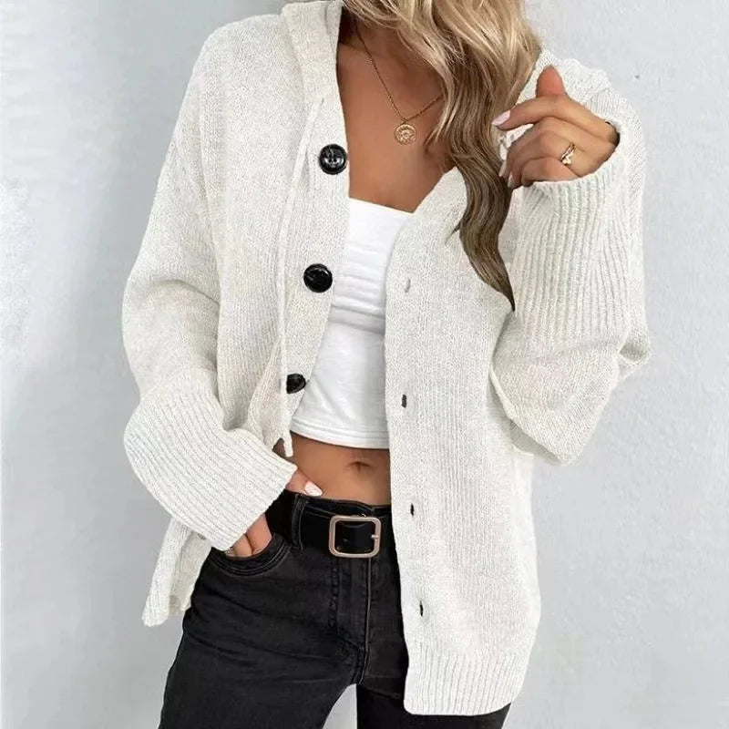 Damski kardigan oversize z guzikami – miękki, dzianinowy sweter na co dzień
