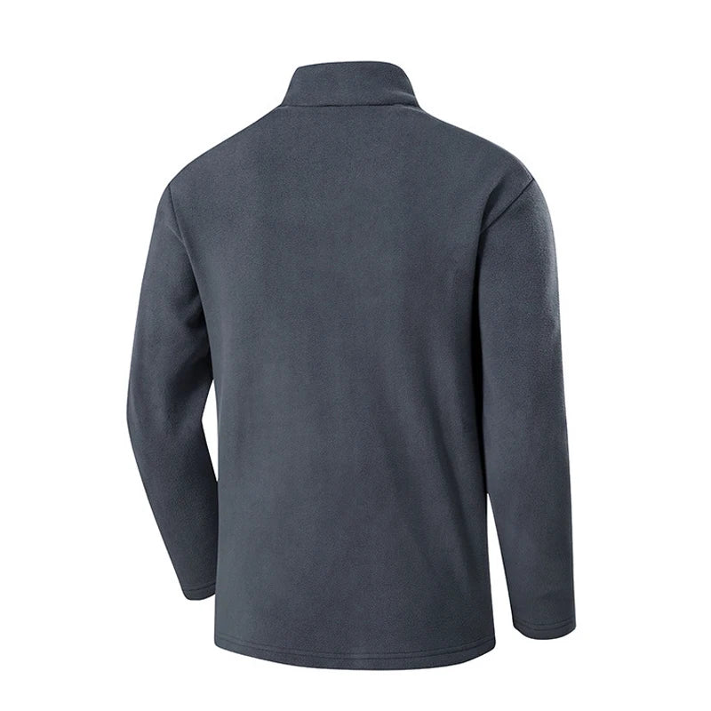 Męska bluza polarowa outdoor z półgolfem i kieszenią na suwak