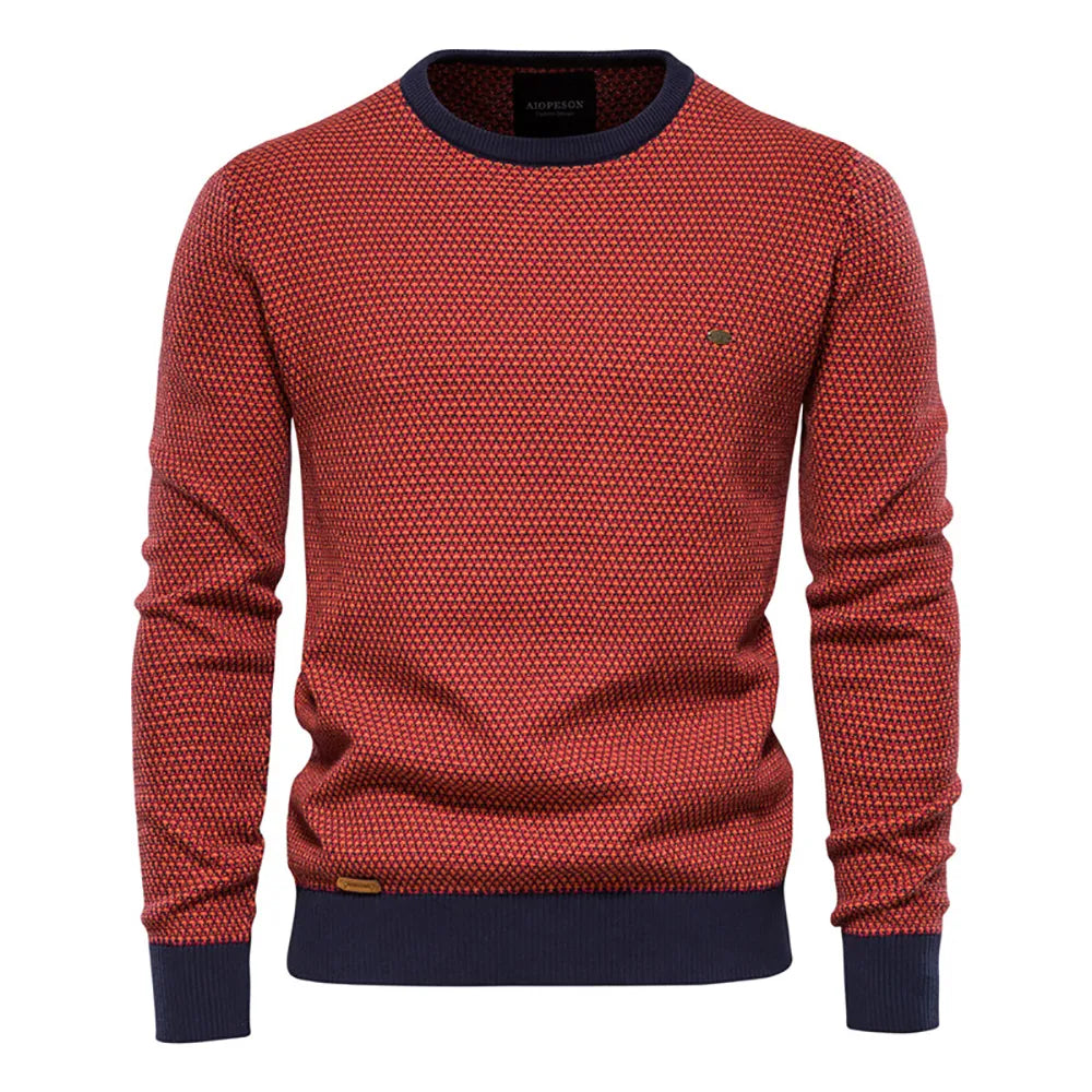 Męski Sweter Bluza z Geometrycznym Wzorem