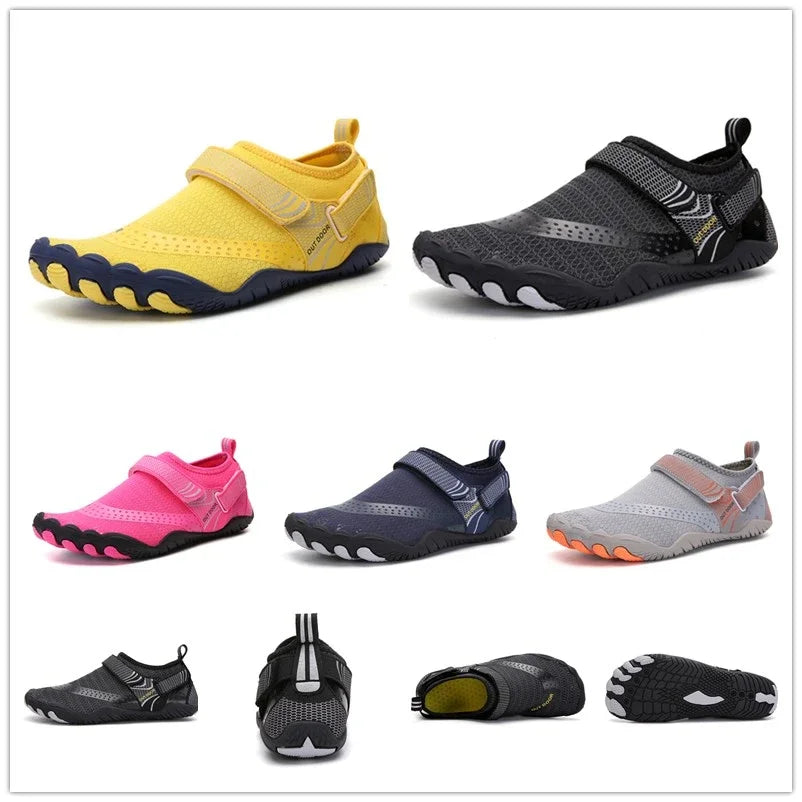 Buty do wody unisex z rzepem i antypoślizgową podeszwą barefoot