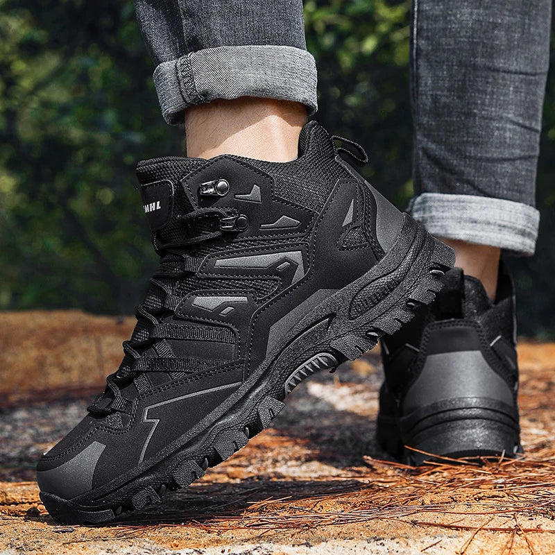 Unisex buty trekkingowe outdoor – wodoodporne, amortyzujące, z wysoką cholewką