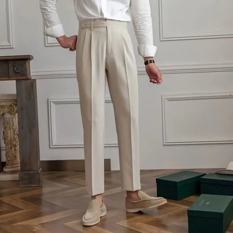 Męskie Eleganckie Spodnie z Kantem