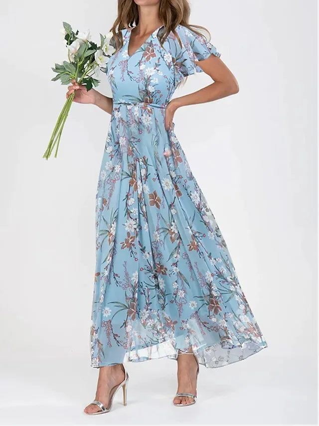 Sukienka Maxi w Kwiatowy Wzór – Elegancka Letnia Sukienka Damska