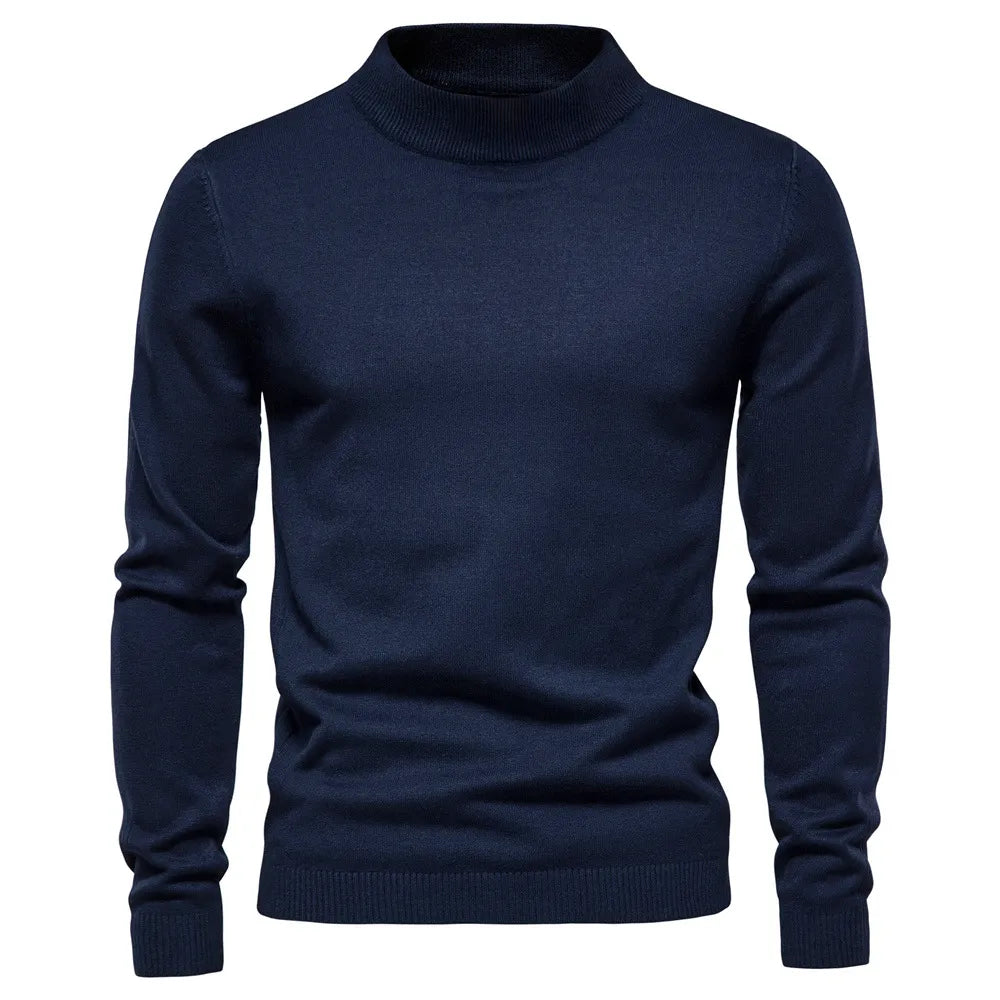 Sweter Męski z Wysokim Kołnierzem