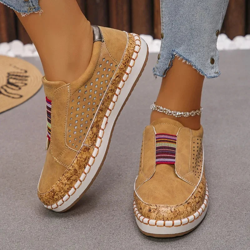 Damskie ortopedyczne buty wsuwane z elastyczną podeszwą – lekkie i wygodne na co dzień