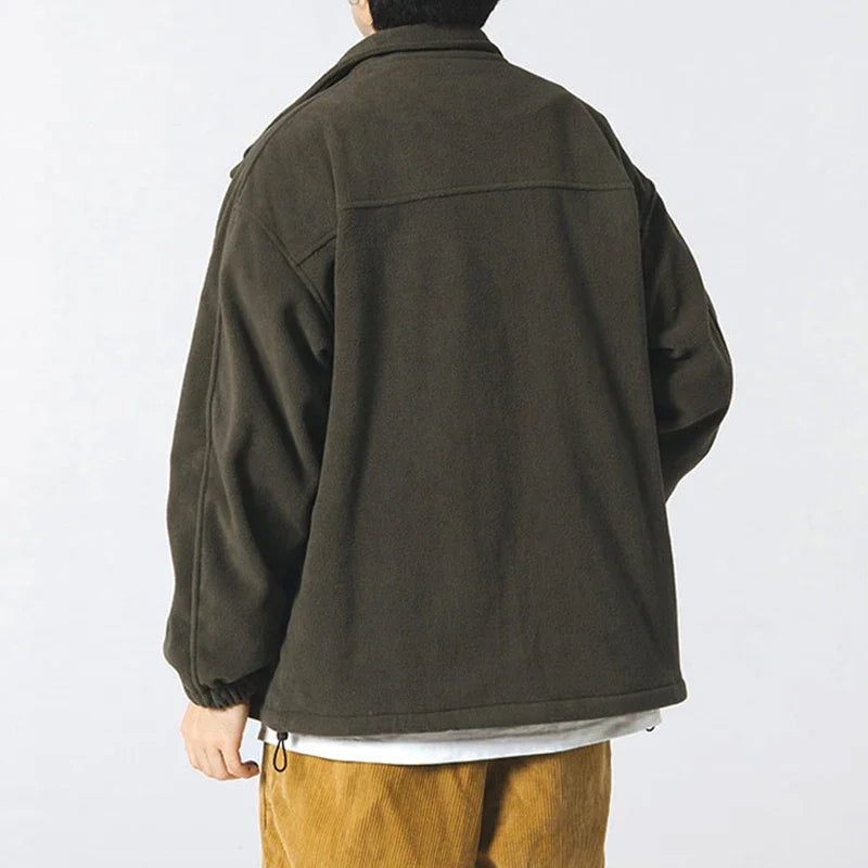 Męska bluza polarowa z wysokim kołnierzem – lekka, ciepła i codzienna