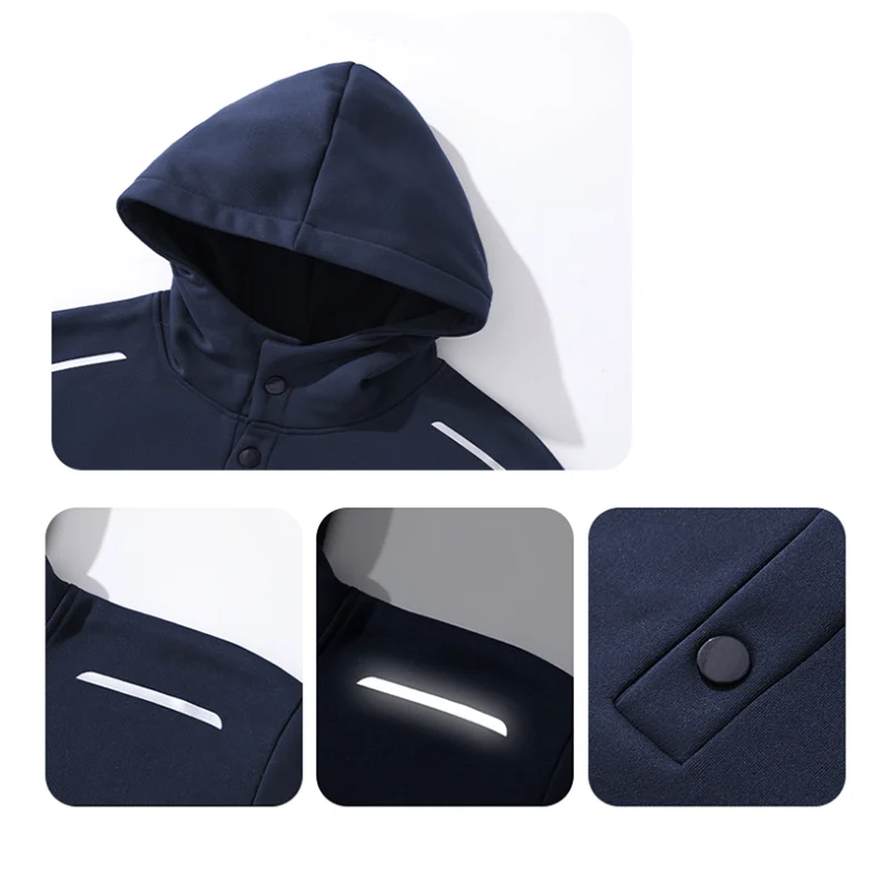 Męska bluza sportowa z kapturem i guzikami – wygodna i stylowa na co dzień