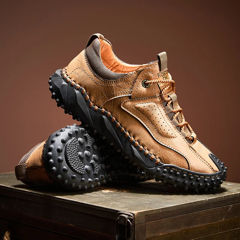 Męskie Skórzane Buty Trekkingowe