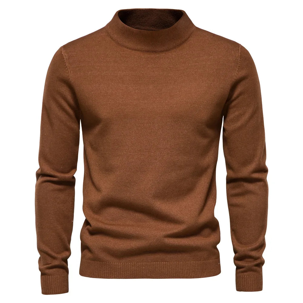 Sweter Męski z Wysokim Kołnierzem