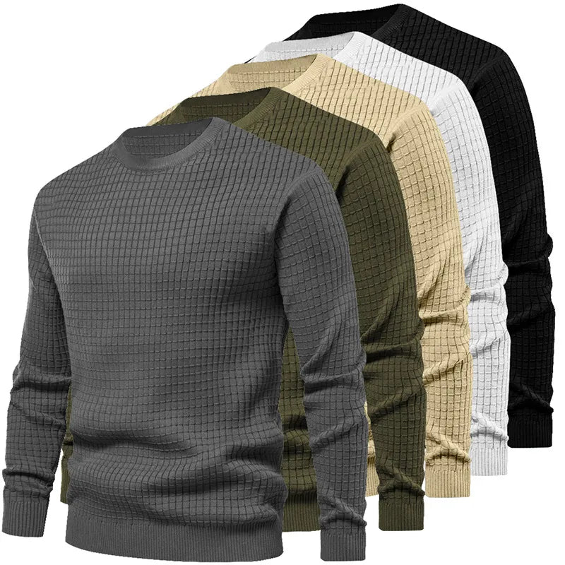 Męski Sweter z Prążkowanym Wzorem