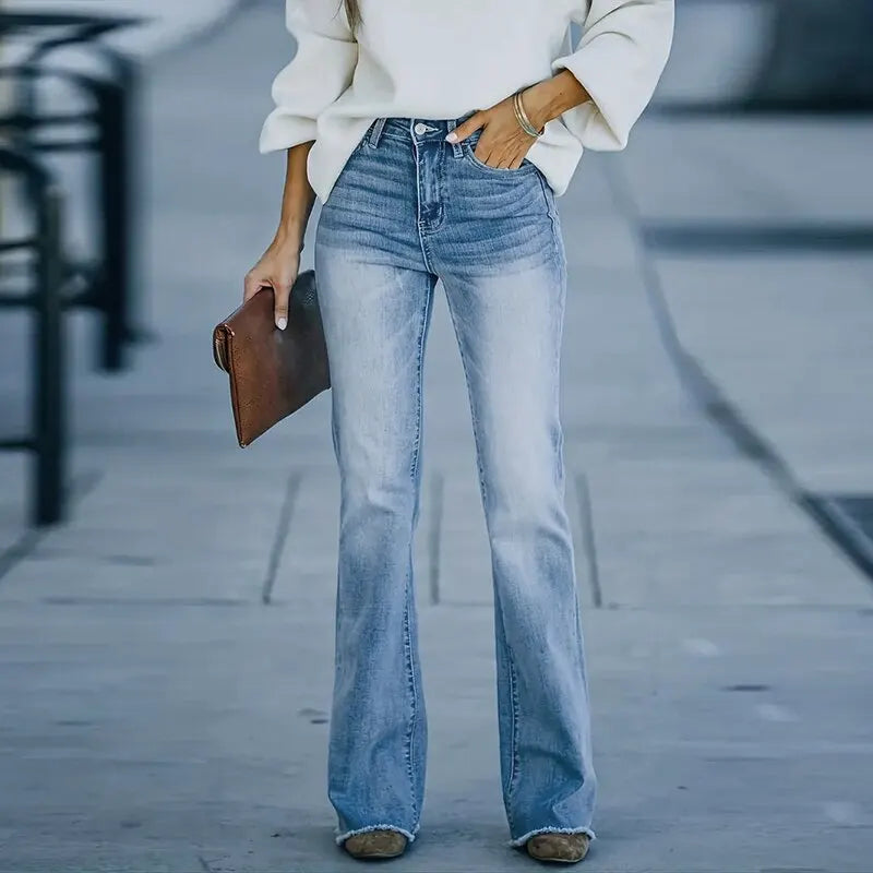 Damskie Spodnie Jeansowe Bootcut