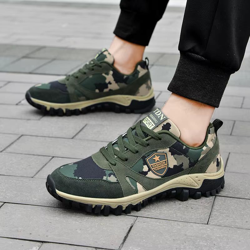 Męskie Buty Sportowe Trekkingowe Wzór Moro Kamuflaż Trapery