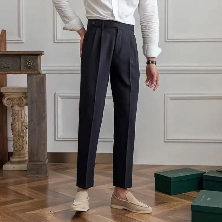 Męskie Eleganckie Spodnie z Kantem