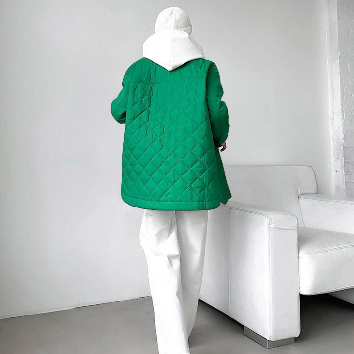 Damska pikowana kurtka z kieszeniami