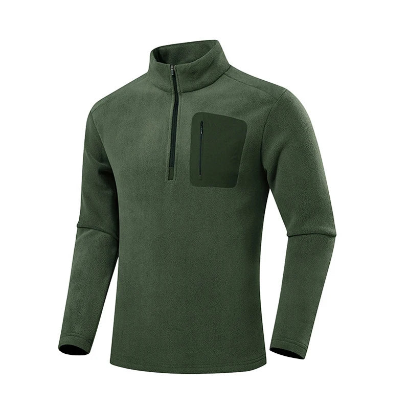 Męska bluza polarowa outdoor z półgolfem i kieszenią na suwak