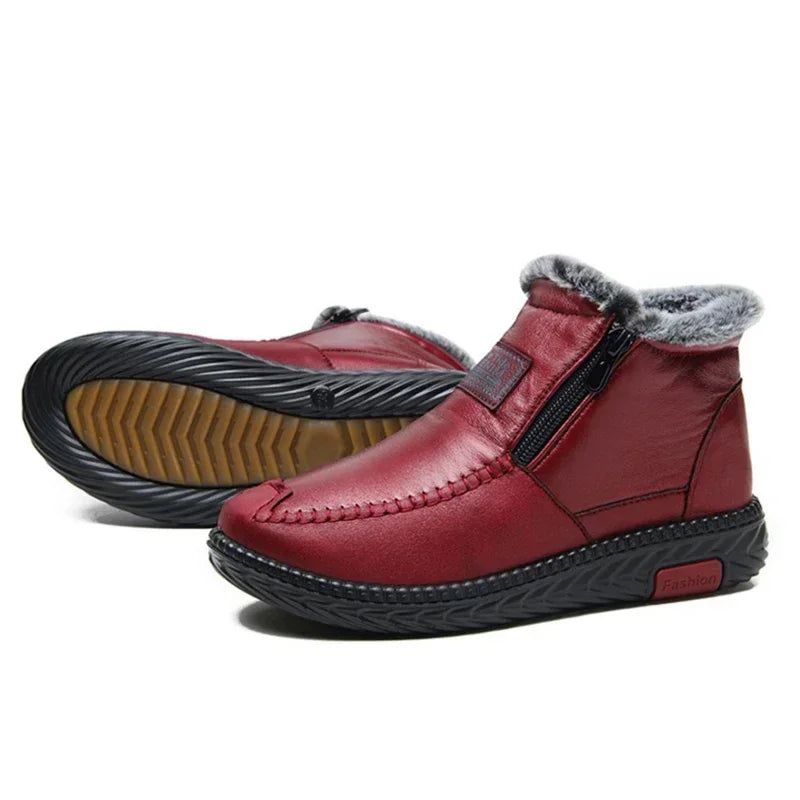 Damskie ocieplane buty zimowe z zamkiem i antypoślizgową podeszwą