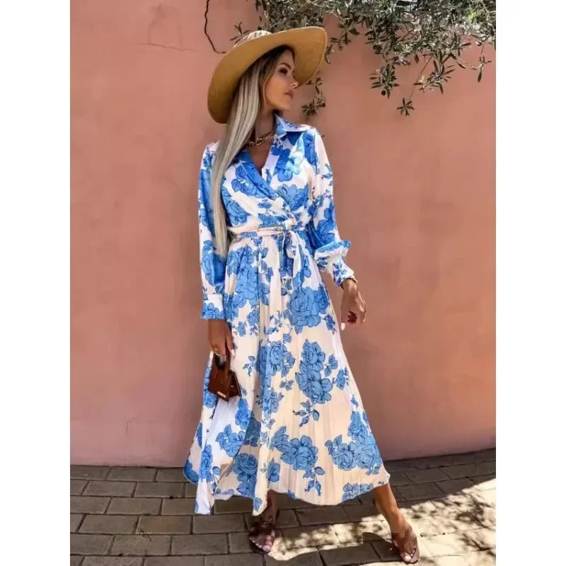 Zwiewna Sukienka Maxi z Kwiatowym Wzorem