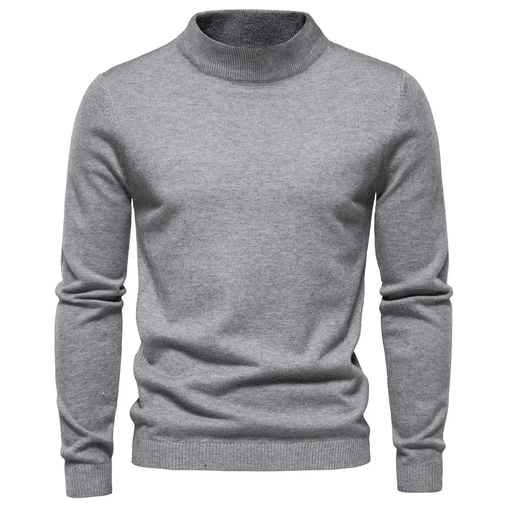 Sweter Męski z Wysokim Kołnierzem
