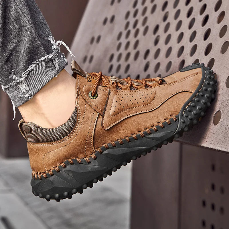 Męskie Skórzane Buty Trekkingowe