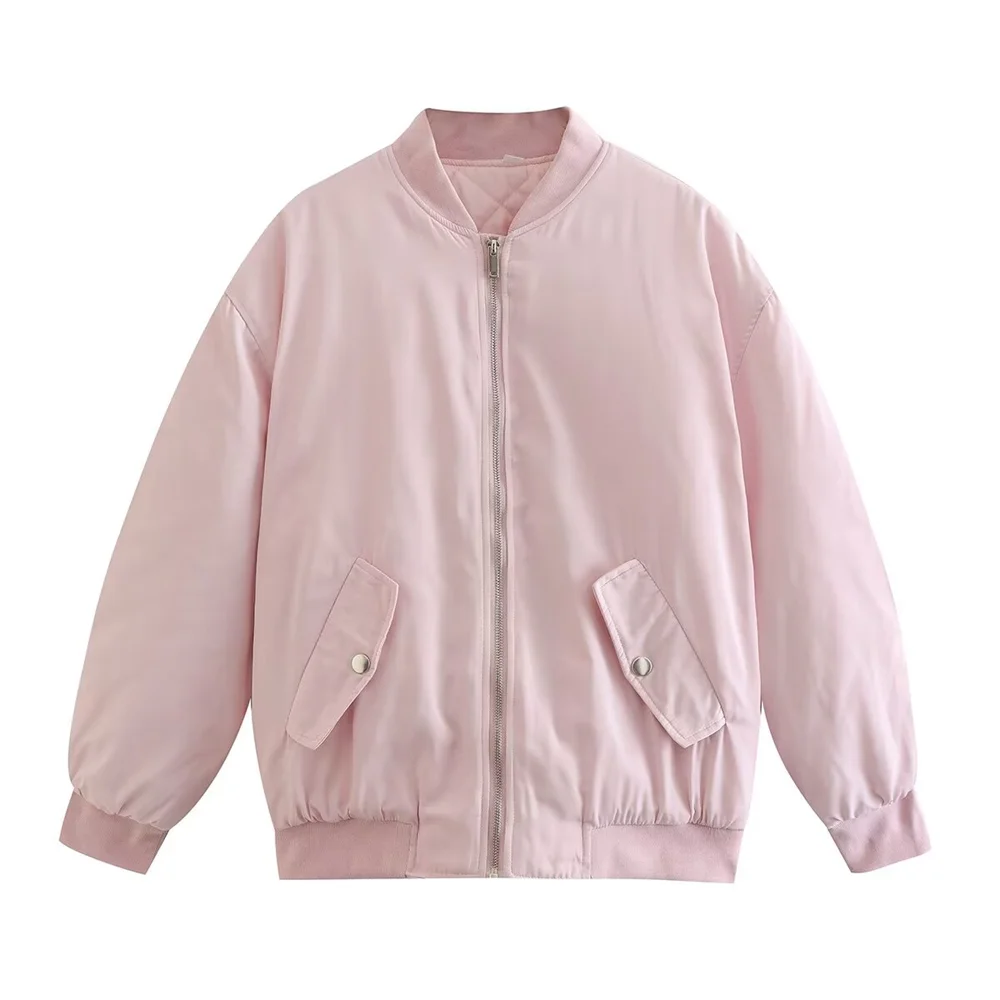 Damska kurtka bomber oversize – modna kurtka pikowana na jesień i zimę