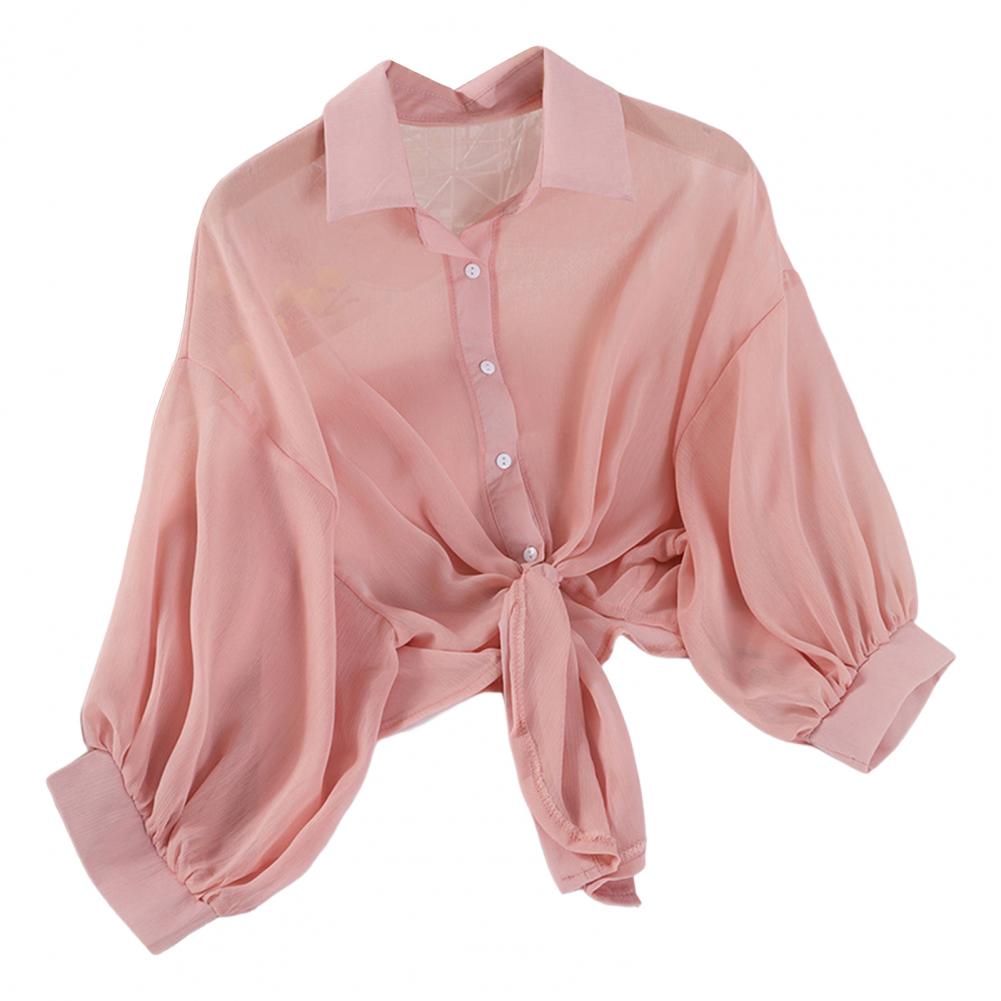 Luźna Damska Bluzka z Wiązaniem