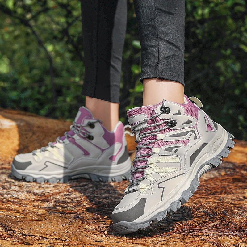 Unisex buty trekkingowe outdoor – wodoodporne, amortyzujące, z wysoką cholewką